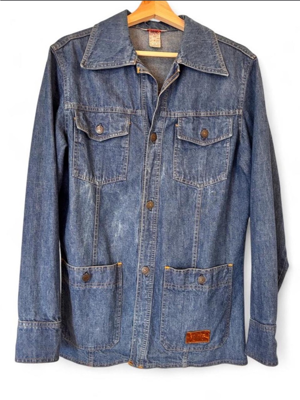 Vintage 70s Levi’s Made in USA Blue Denim Chore Jacket Size M